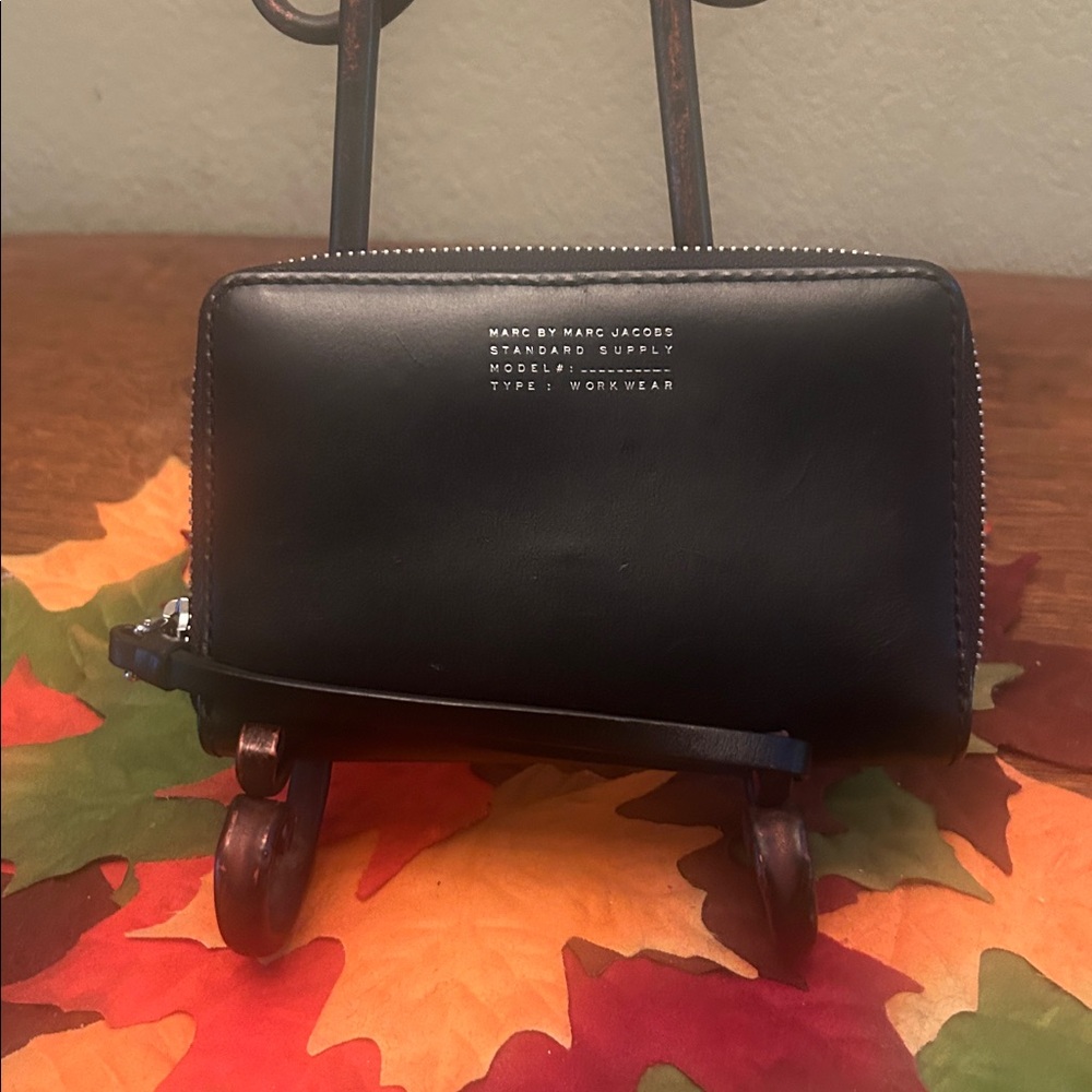 Marc by Marc Jacobs Black Leather Zip Around Wallet